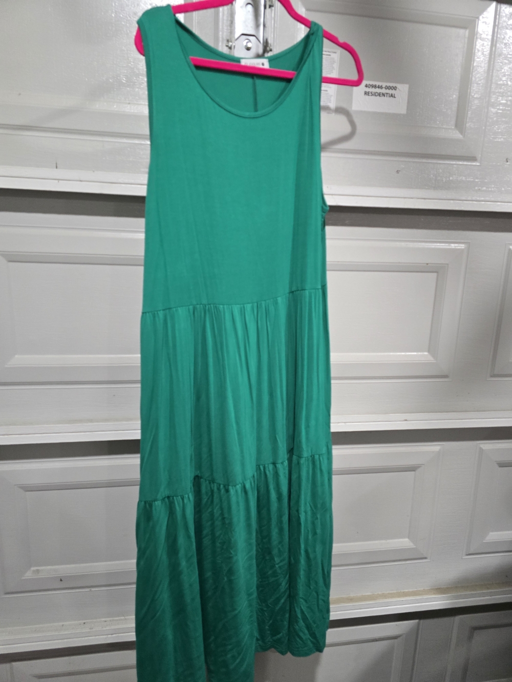 Sleeveless Tiered Maxi Dress in Emerald Green